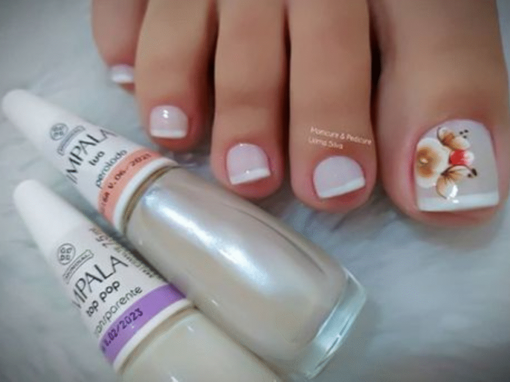 unhas dos pés decoradas simples