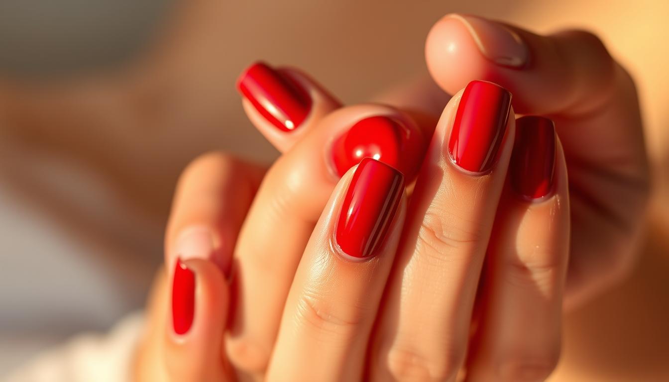 Unhas decoradas vermelhas